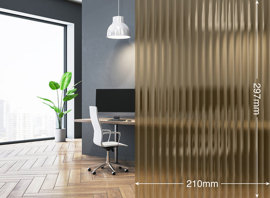 Opalux Patterned 15mm Seamless Reeded Glass Effect Gold - REEDED-GLASS-SL15-GOLD - Internal