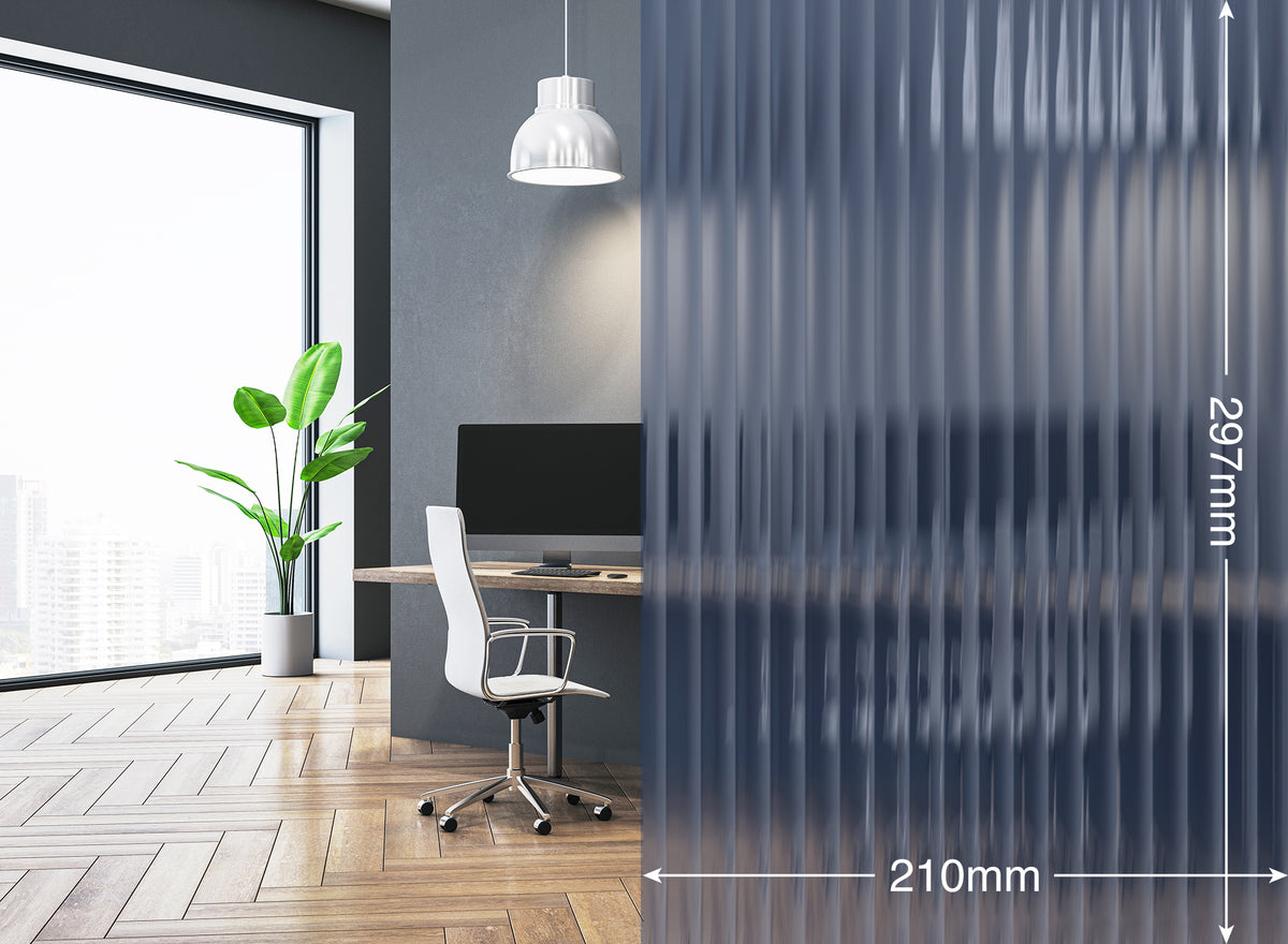 Opalux Patterned 15mm Seamless Reeded Glass Effect Grey - REEDED-GLASS-SL15-GREY - Internal